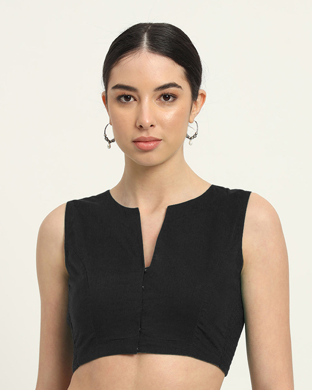 Black Rayon Modern Twist Blouse