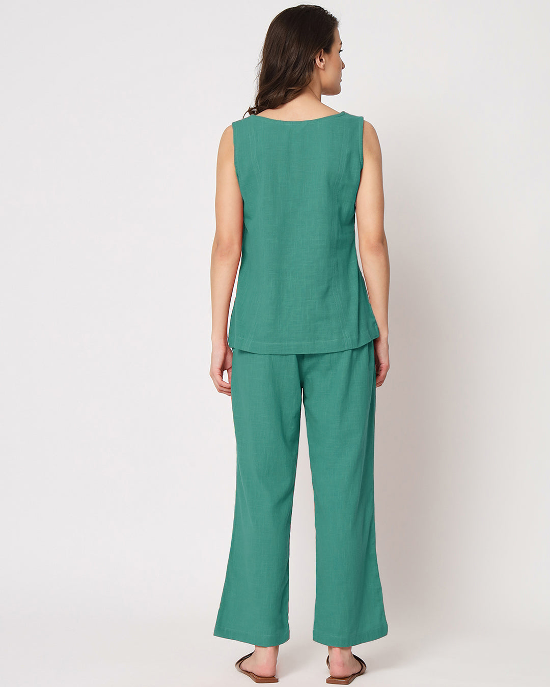 Valley Vista Sleeveless Short Length Solid Co-ord Set