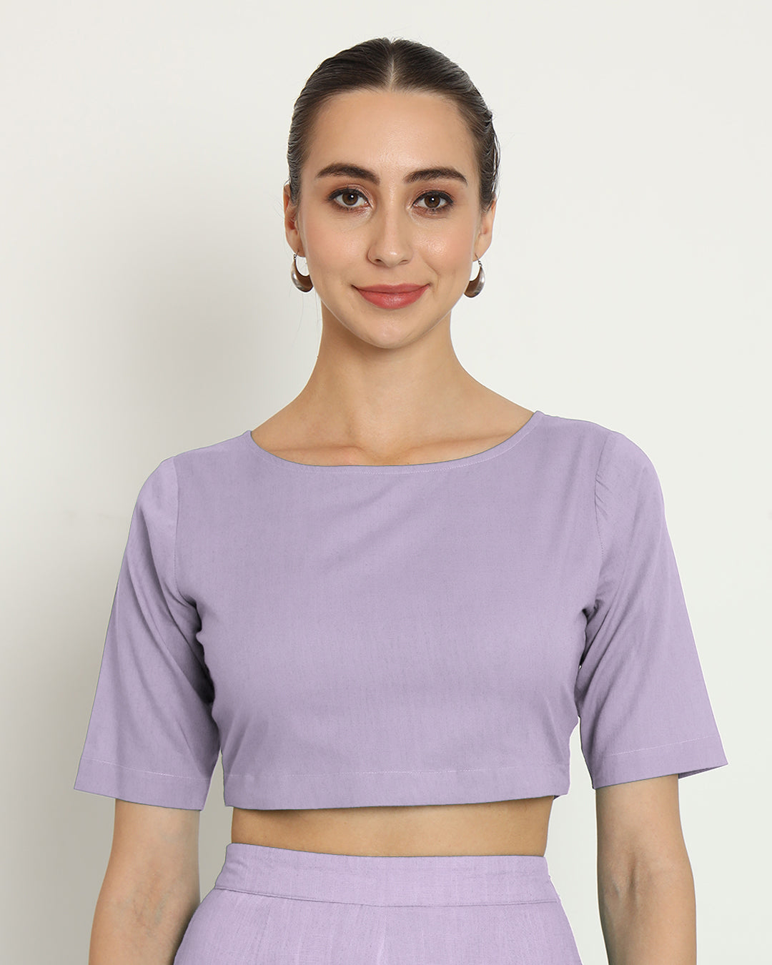 Lilac Backstory Boat Neck Blouse