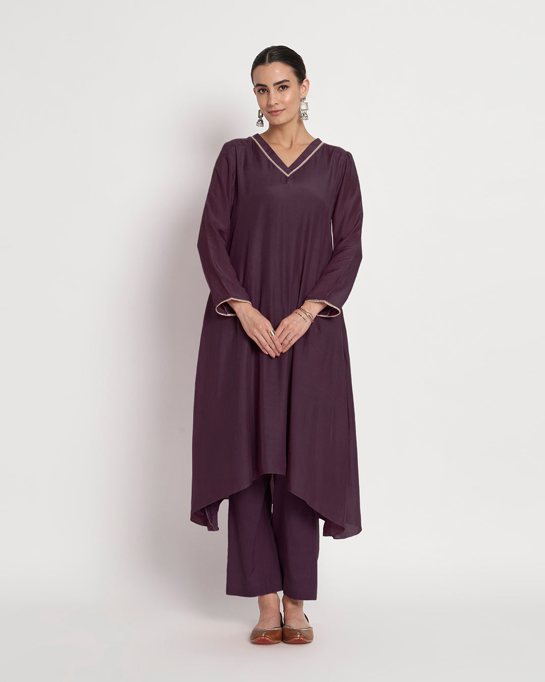 Plum Passion Flowing Silk Gala Co-ord Set