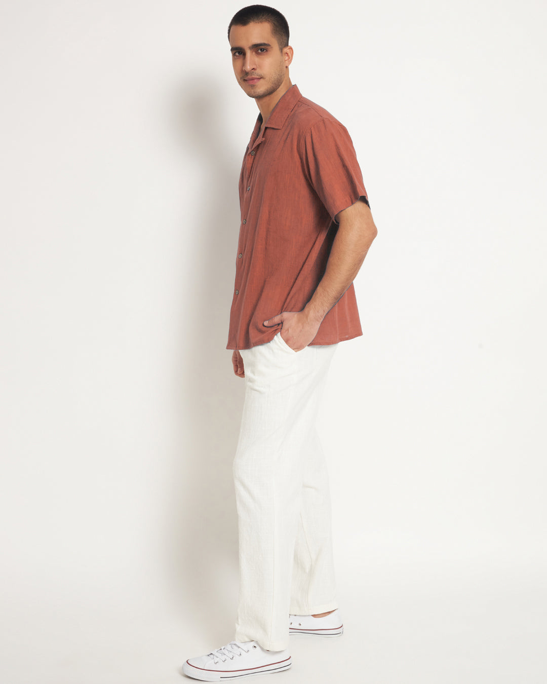 Combo: Classic Blush In Love Half Sleeves Men's Shirt & Pants