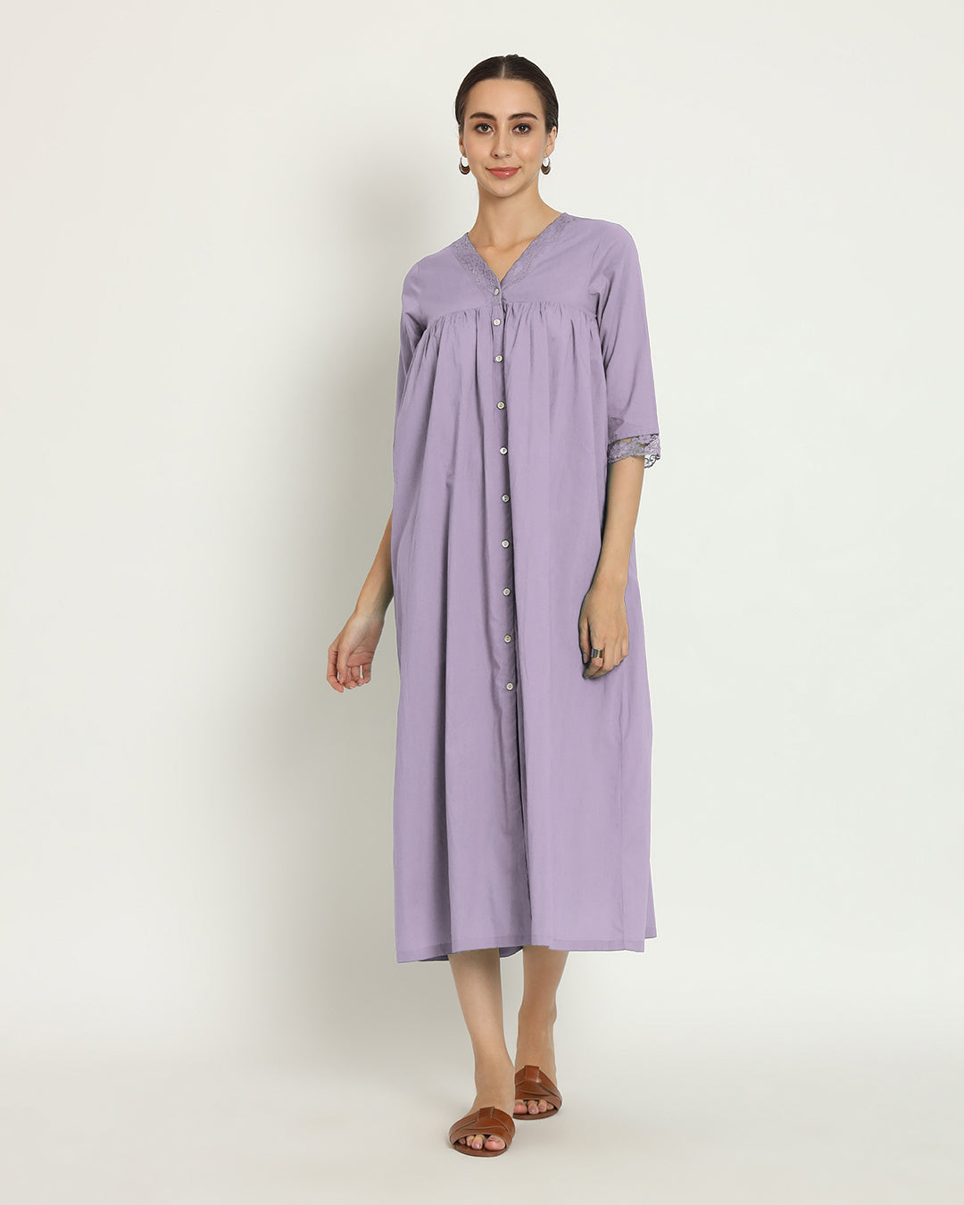 Lilac V Neck Stylish Slumber Nightdress