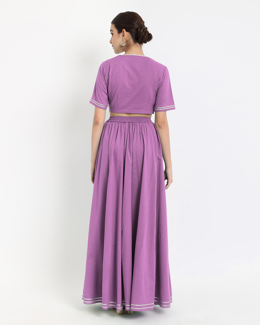 Wisteria Purple Circle Cut Deep V Co-ord Set