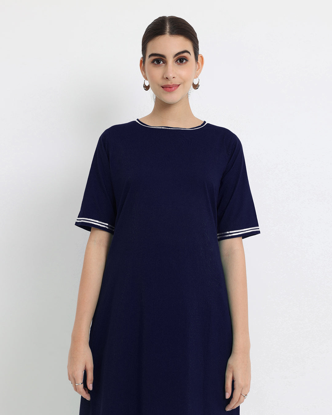 Mindnight Blue Circle Cut Kurta Co-ord Set