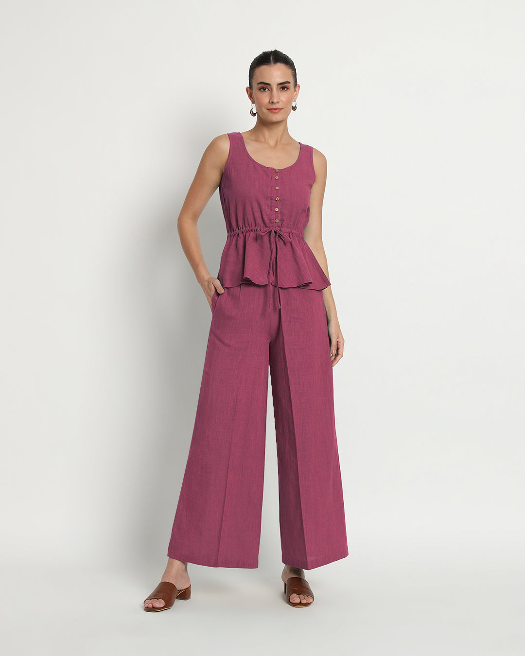 Wings of Rose Peplum Paradise Solid Co-ord Set