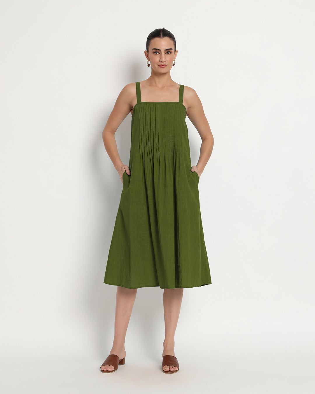 Greening Spring Dreamy Flare Spaghetti Dress