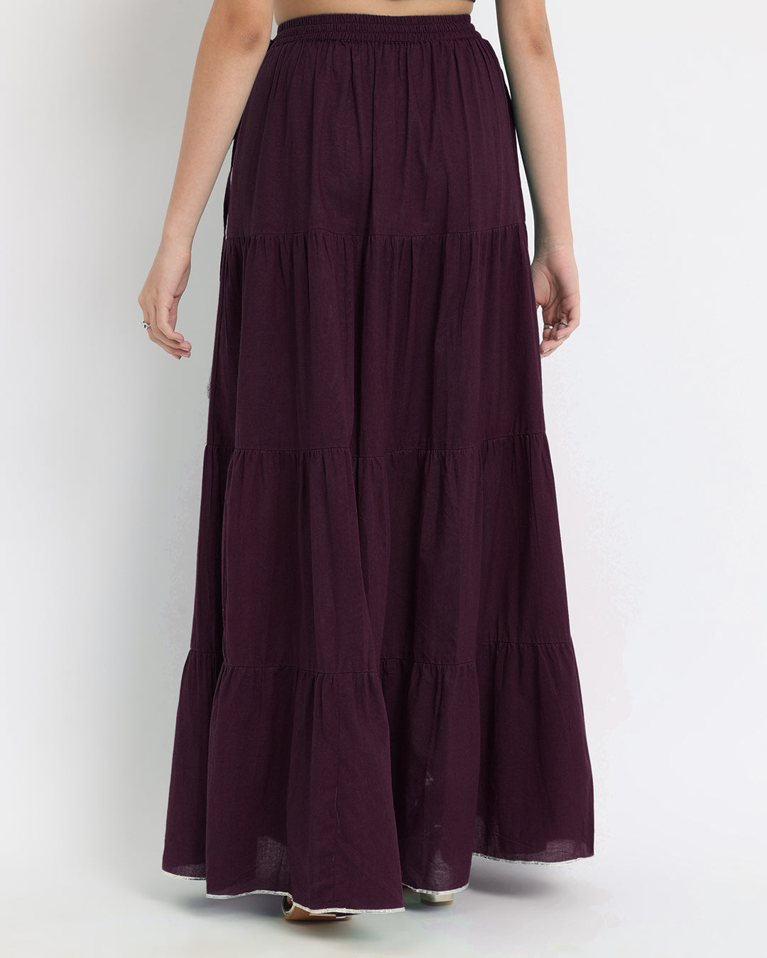 Plum Passion Tiered Lace Skirt