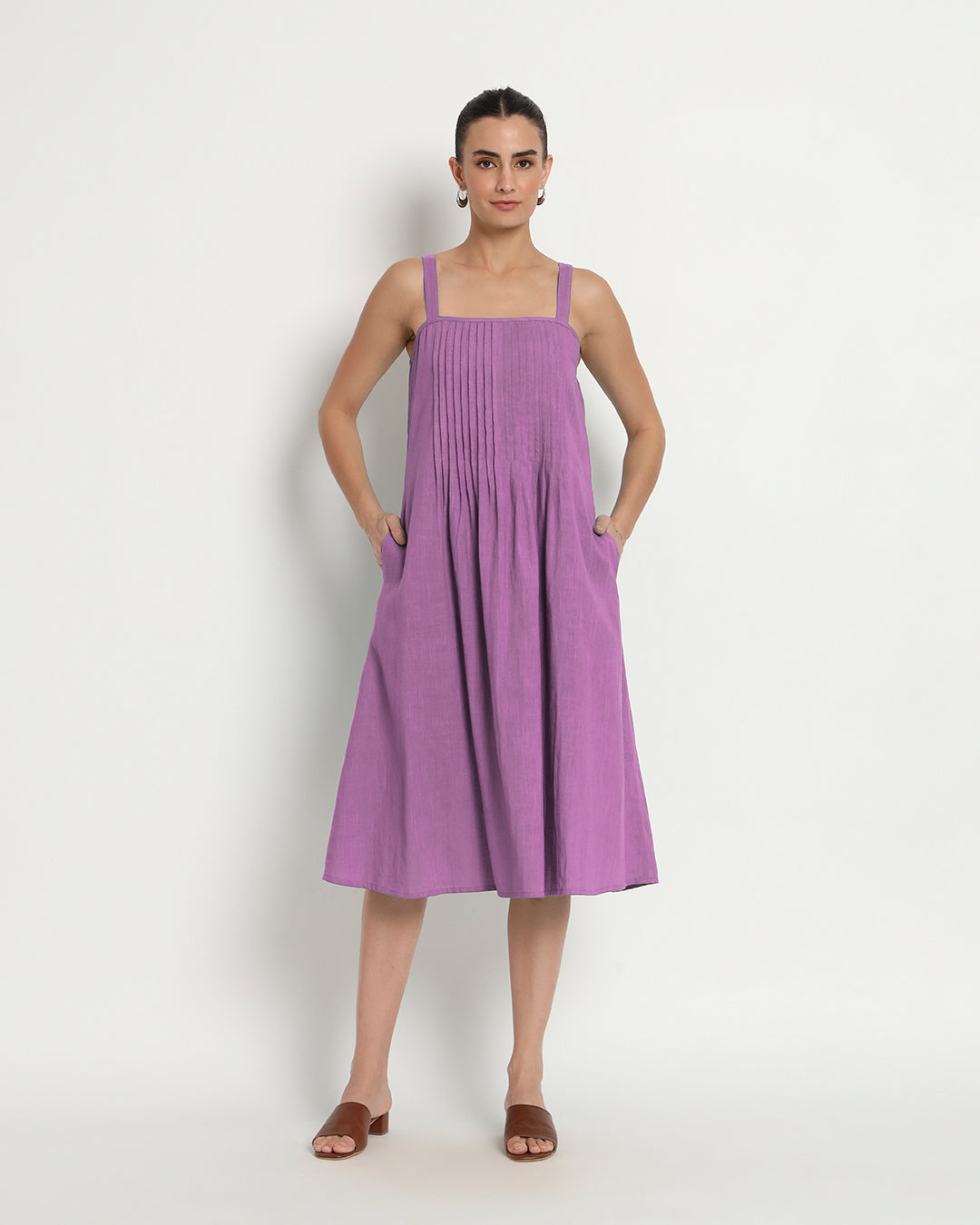 Wisteria Purple Dreamy Flare Spaghetti Dress