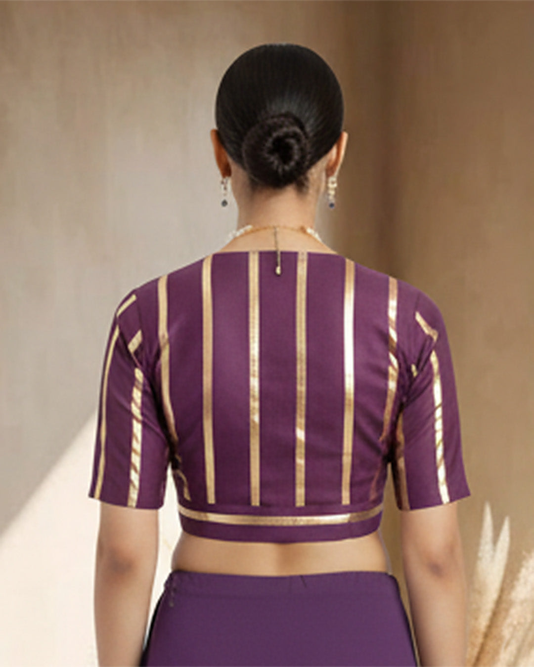 Wine Glisten Gala Deep V Blouse