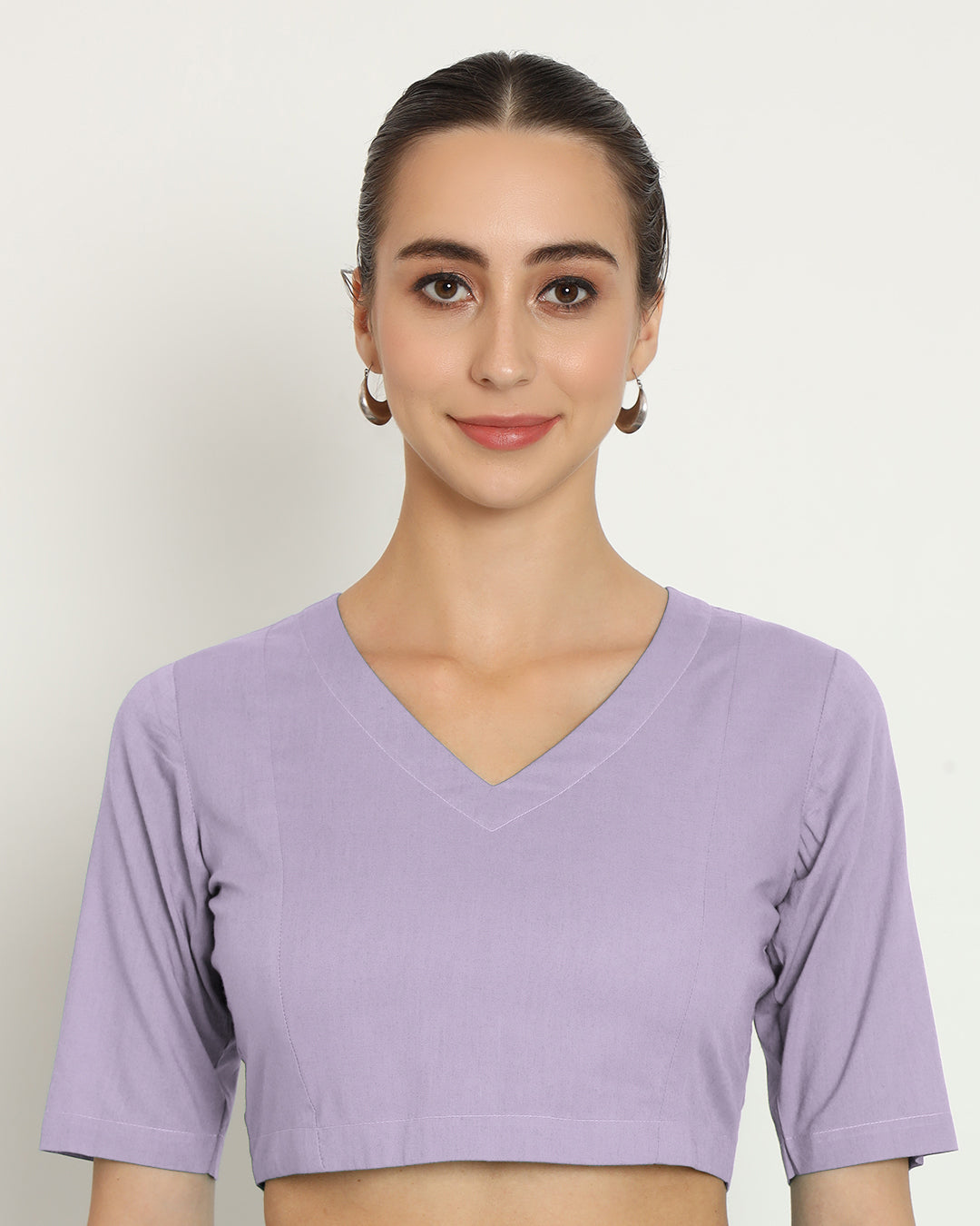 Lilac Backstory V Neck Blouse