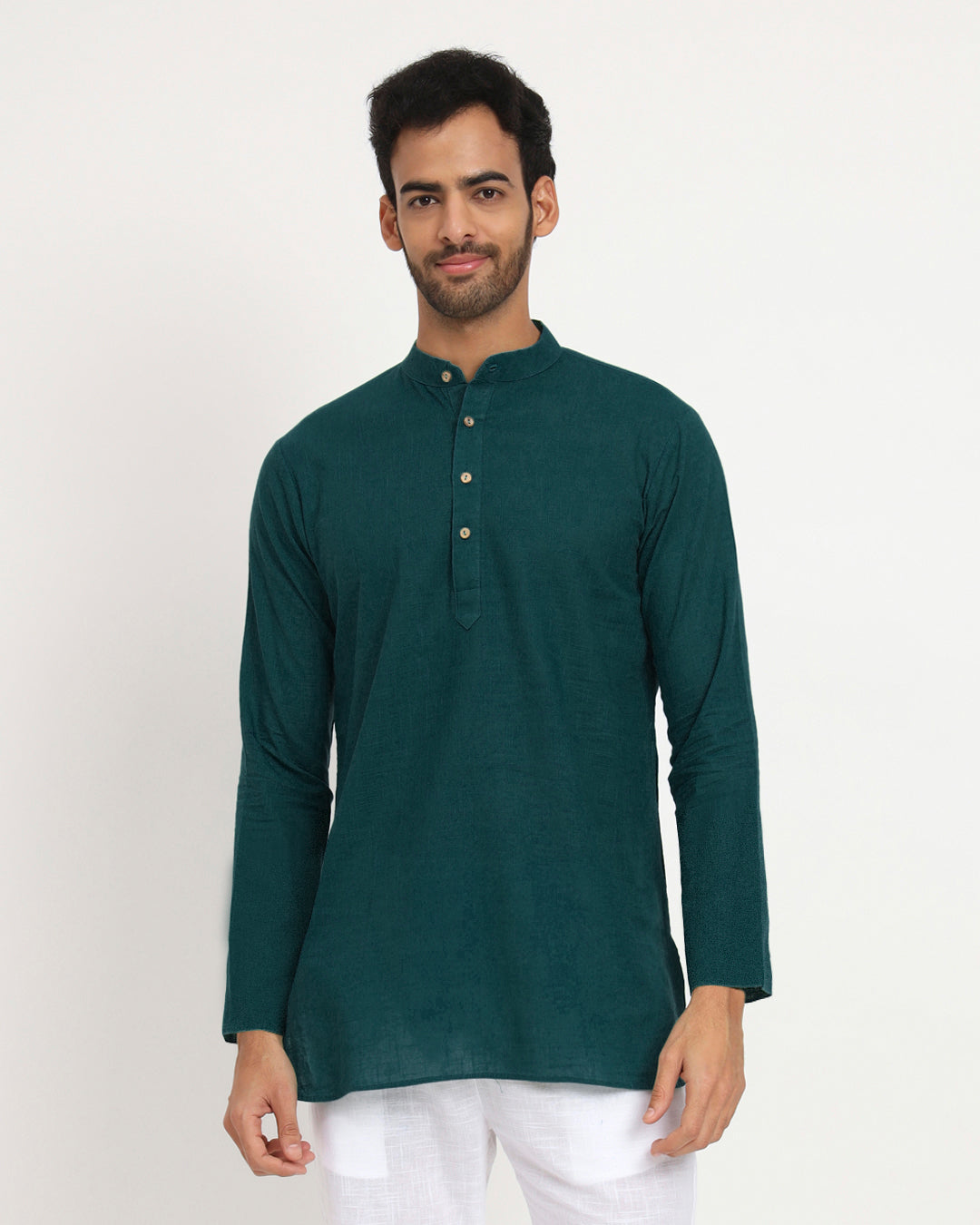 Deep Teal Sleek Symmetry Men's Kurta