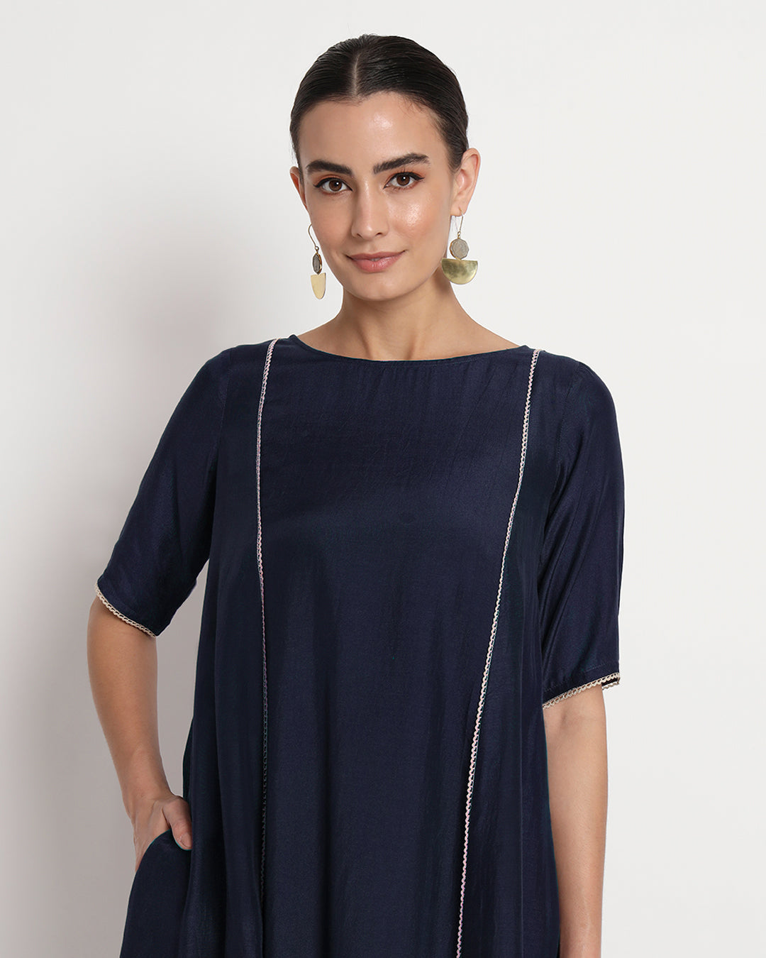 Midnight Blue Whispering Flared Gala Co-ord Set