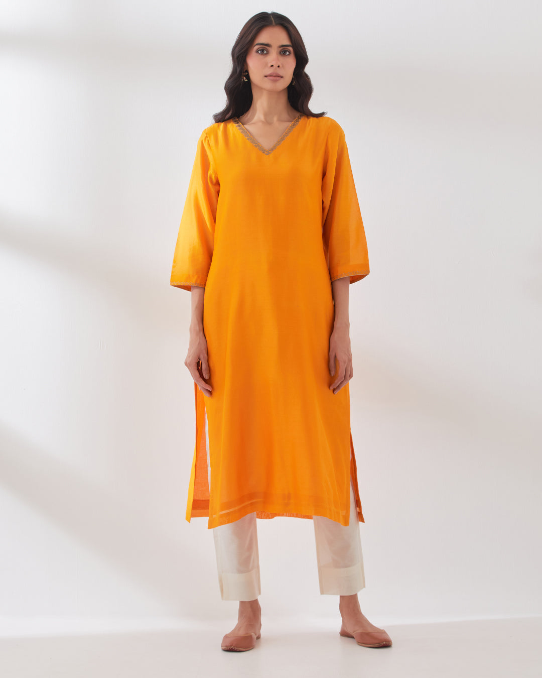 Orange Festive Radiance Chanderi Co-ord Set