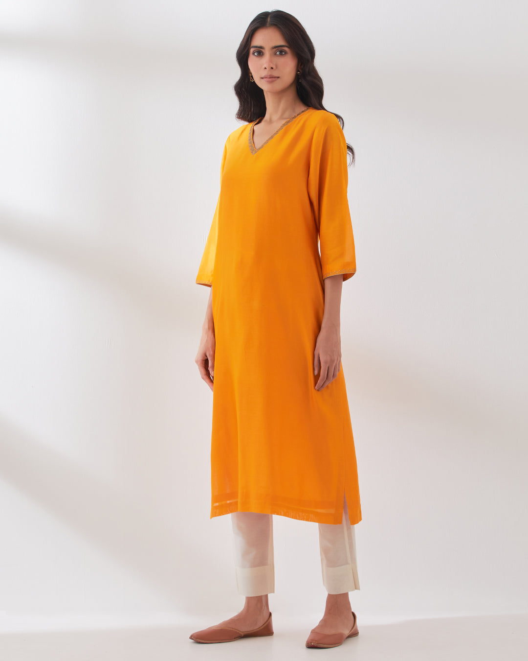Orange Festive Radiance Chanderi Co-ord Set