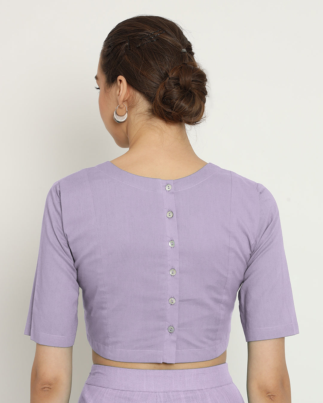 Lilac Backstory V Neck Blouse