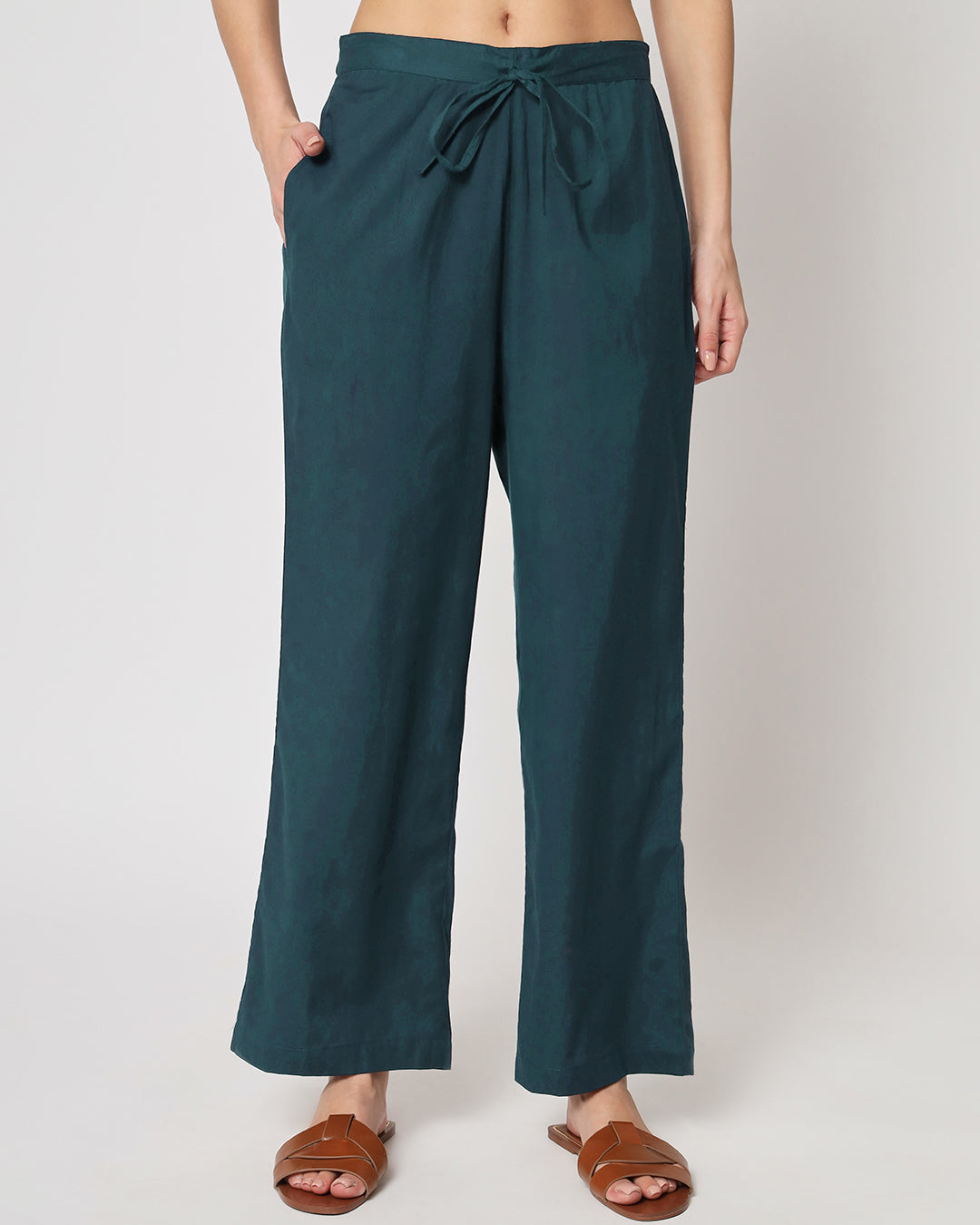 Deep Teal Gathered Solid Co-ord Set