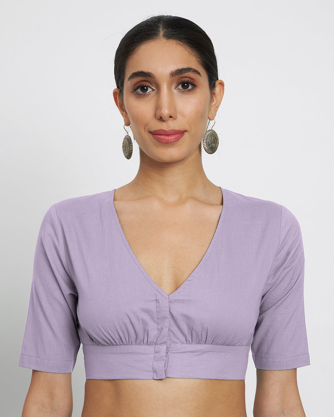 Lilac V Gathers Saree & Blouse Co-ord Set