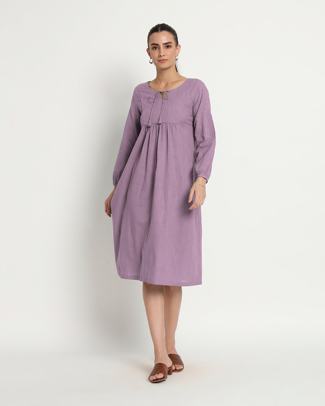 Iris Pink Playful Tie-Up Neck Dress