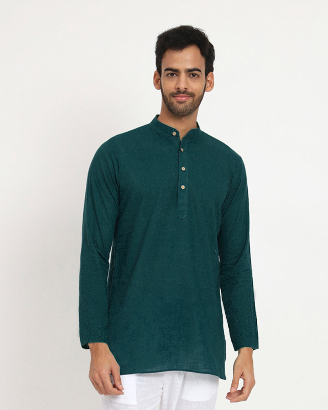 Deep Teal Sleek Symmetry Men's Kurta