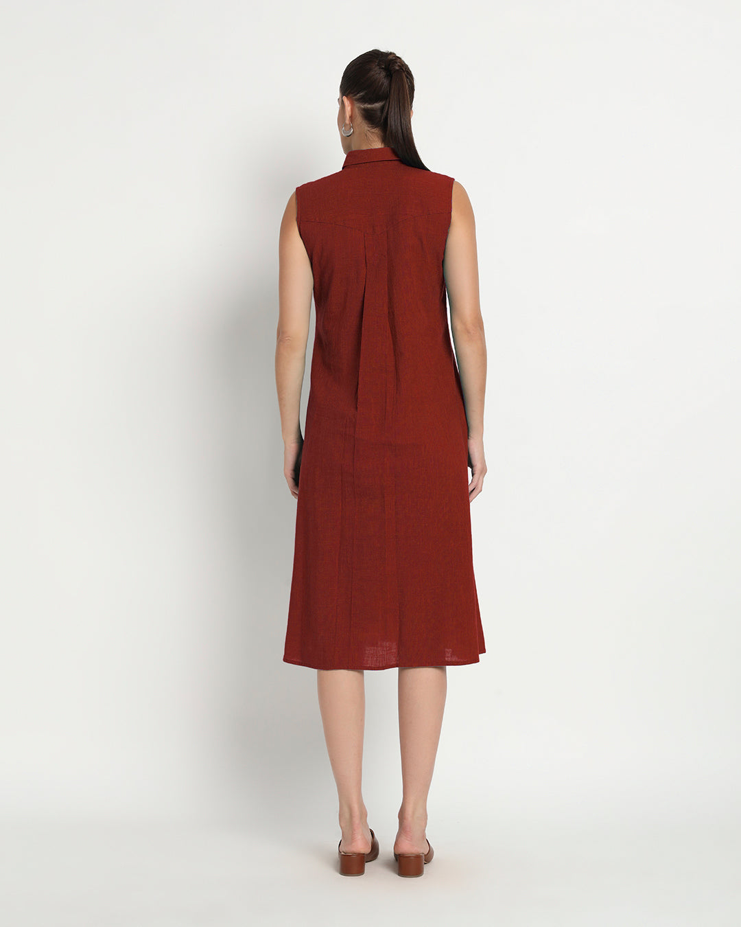 Russet Red Artful A-Line Dress