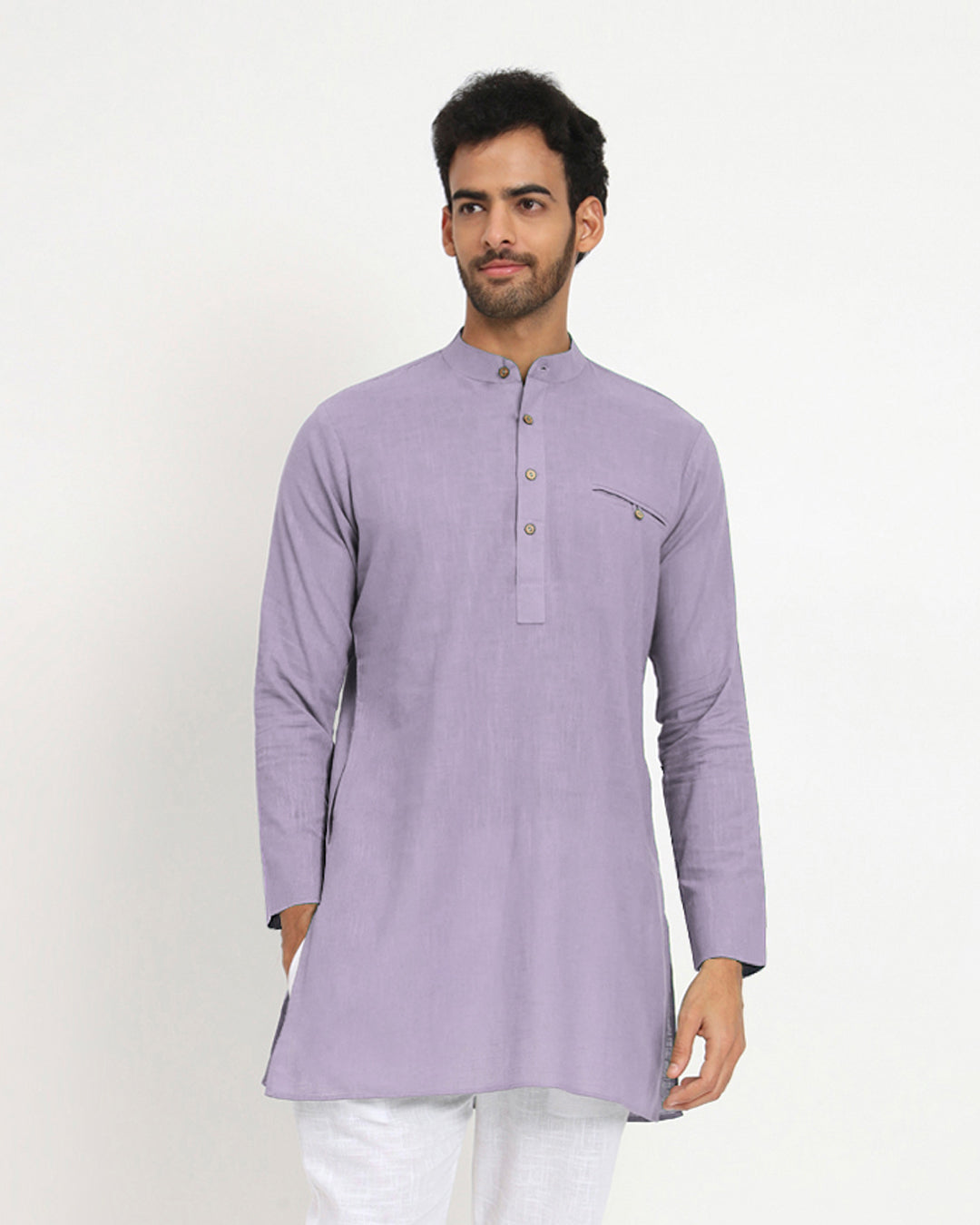 Lilac Modish Front Placket Men's Kurta
