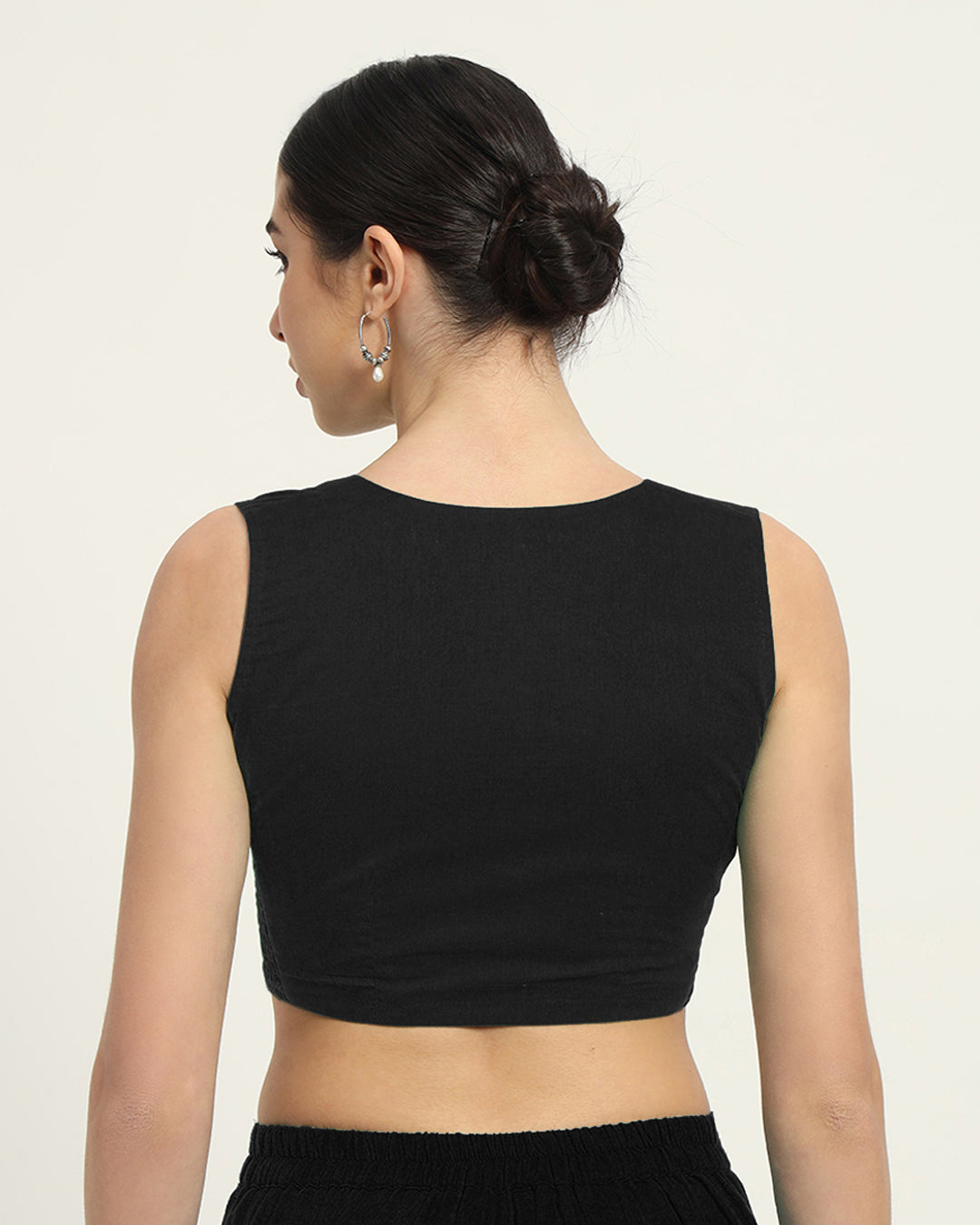 Black Rayon Modern Twist Blouse