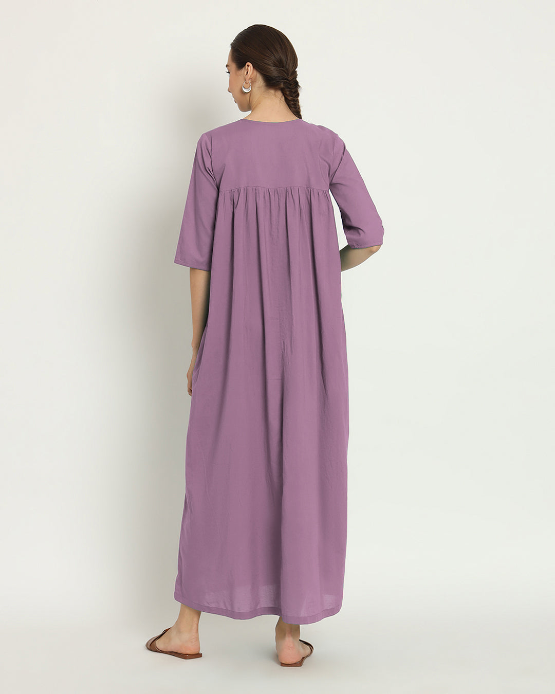 Iris Pink Pleated Paradise Maxi Nightdress