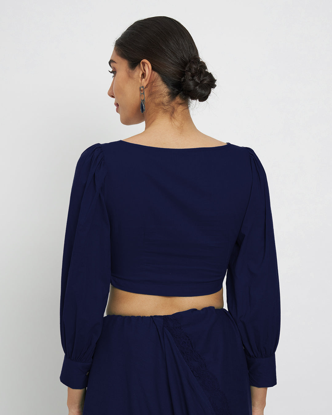 Combo: Midnight Blue & Sage Green Squared Sleekness Blouse- Set of 2
