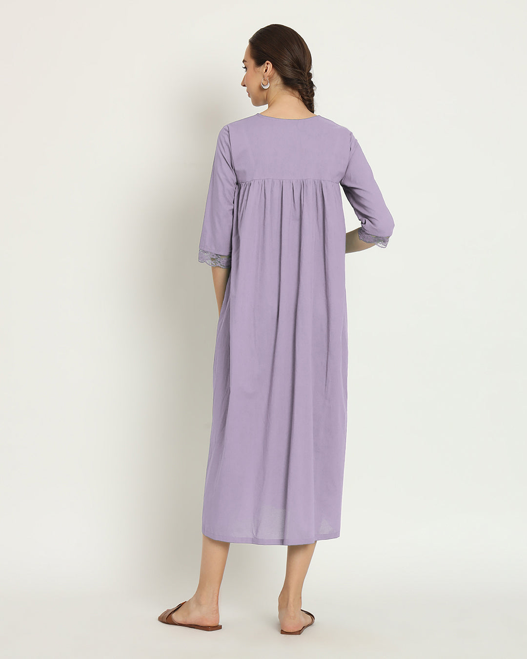 Lilac V Neck Stylish Slumber Nightdress