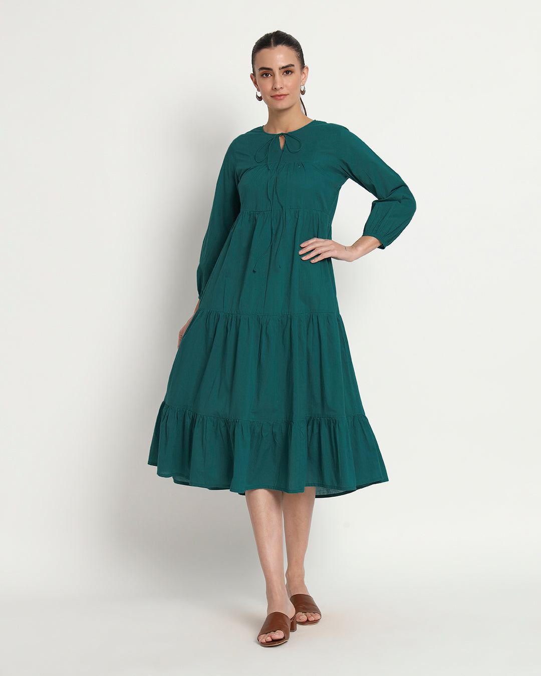 Deep Teal Joyful Journey Maxi Dress