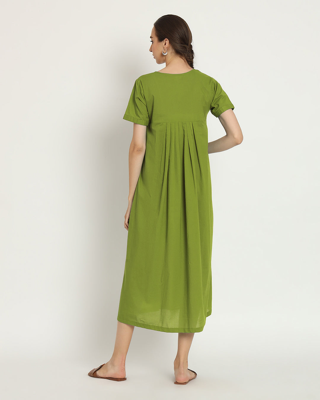 Combo: Plum Passion & Sage Green Square Neck Serenity Nightdress- Set Of 2