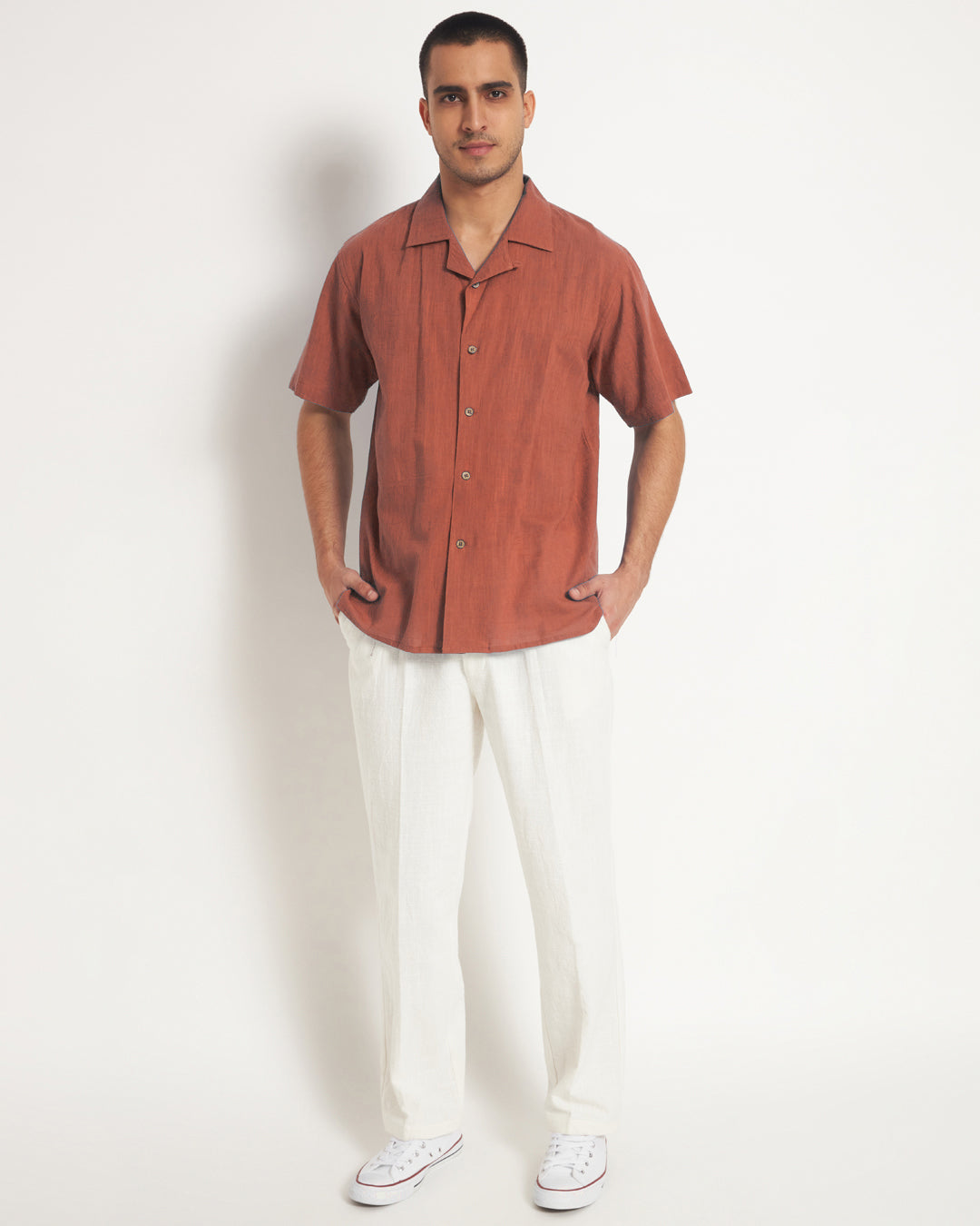 Combo: Classic Blush In Love Half Sleeves Men's Shirt & Pants