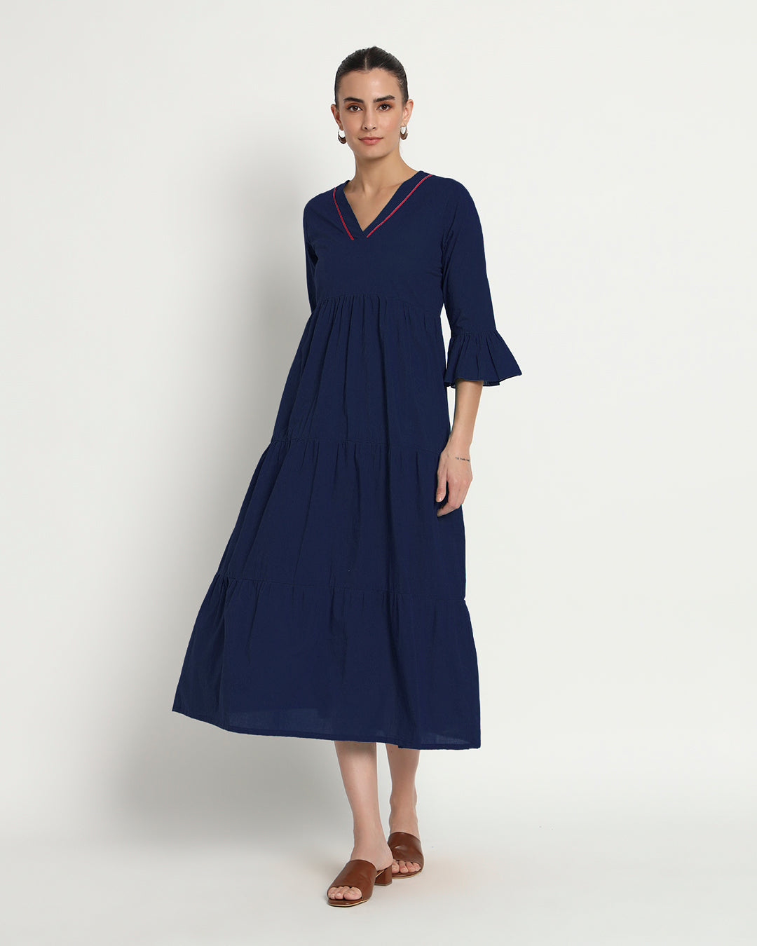 Midnight Blue Flounce & Flow Maxi Dress