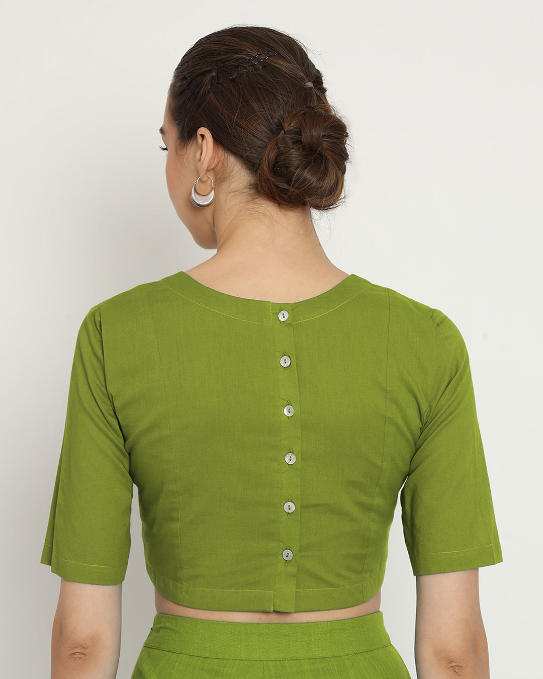 Sage Green Backstory V Neck Blouse
