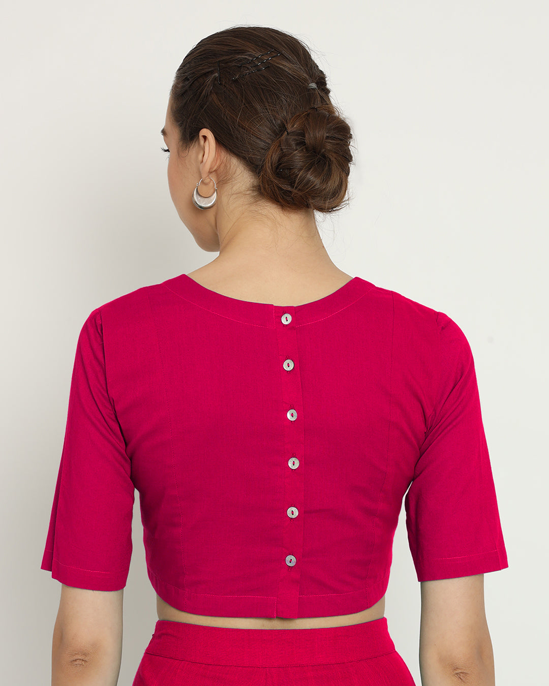 Queen's Gulabi Backstory V Neck Blouse