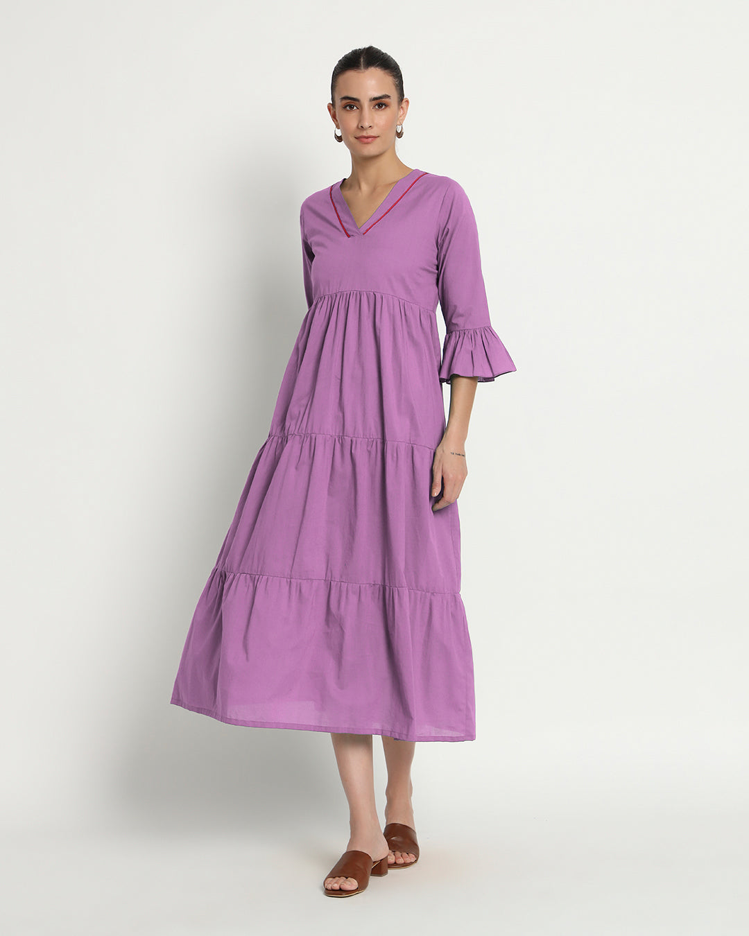 Wisteria Purple Flounce & Flow Maxi Dress