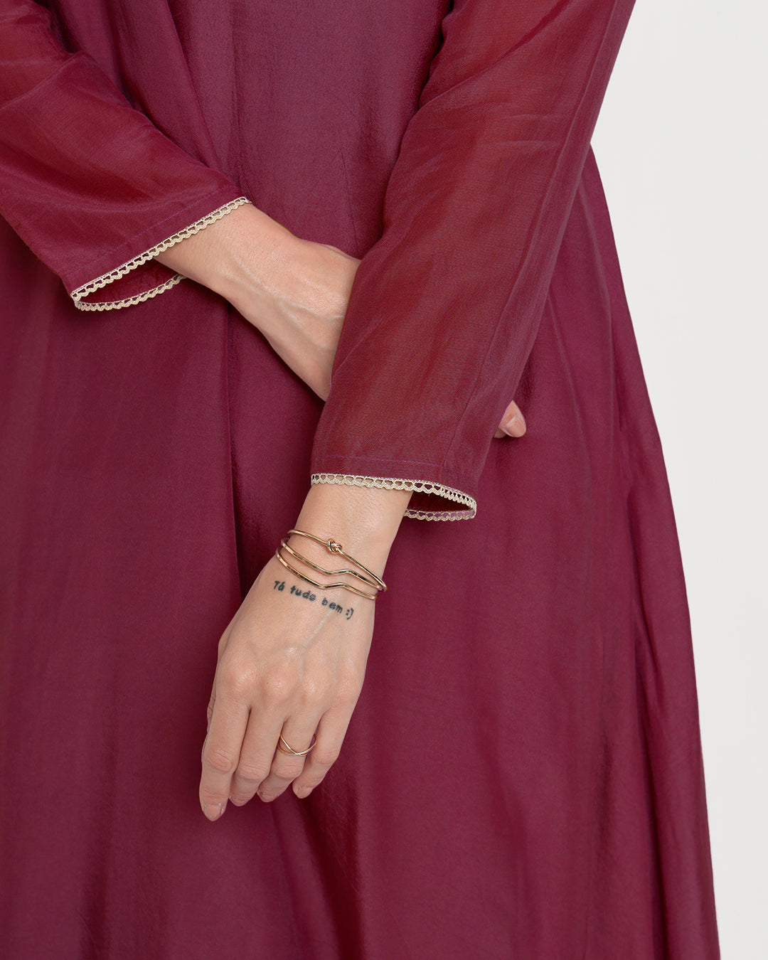 Russet Red Flowing Silk Gala Co-ord Set