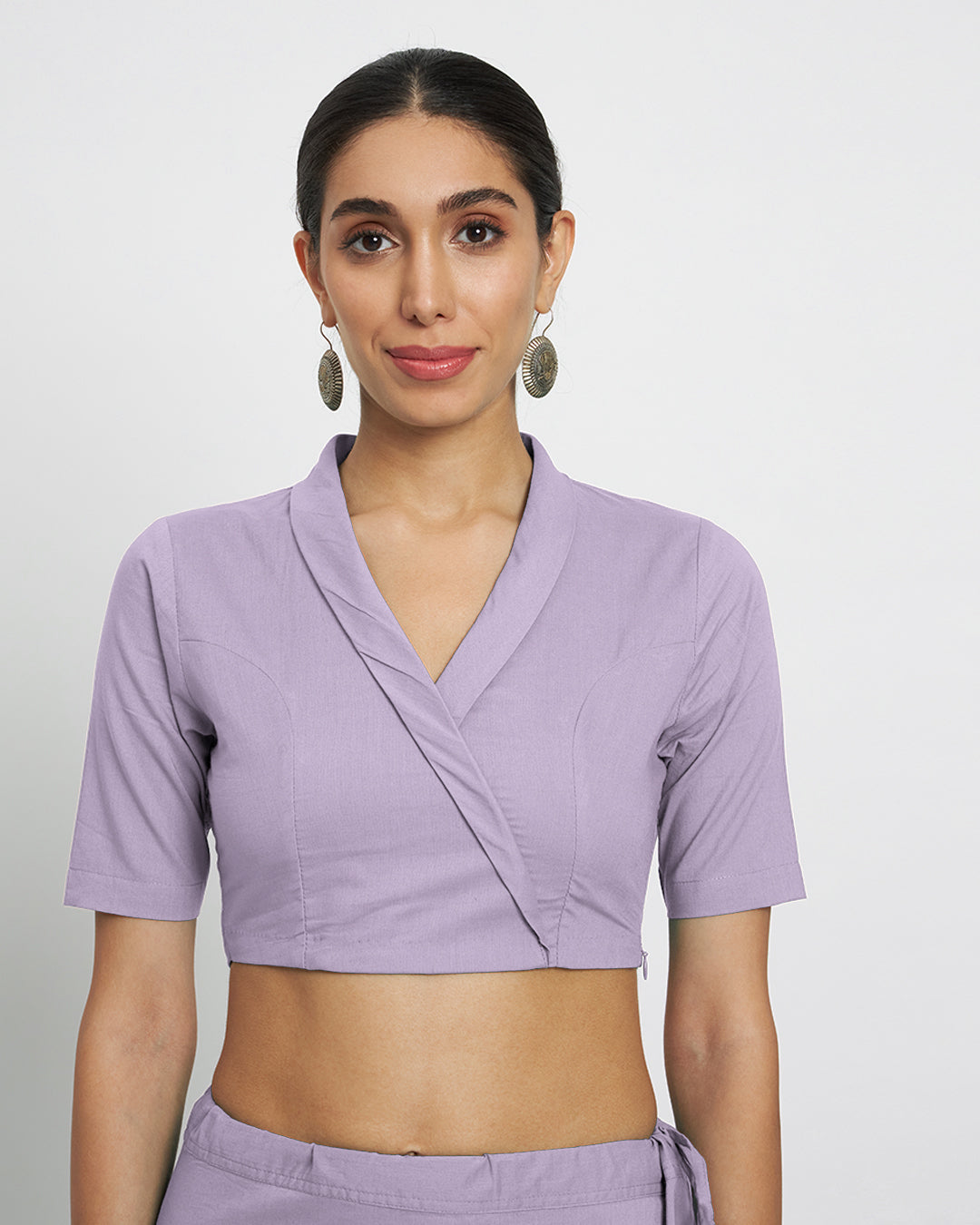 Lilac Wrap Fusion Blouse