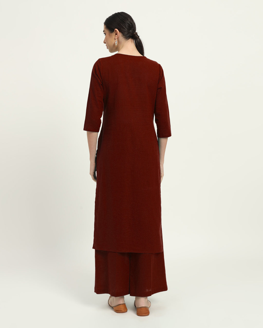 Russet Red Verve & Versatility Kurta (Without Bottoms)