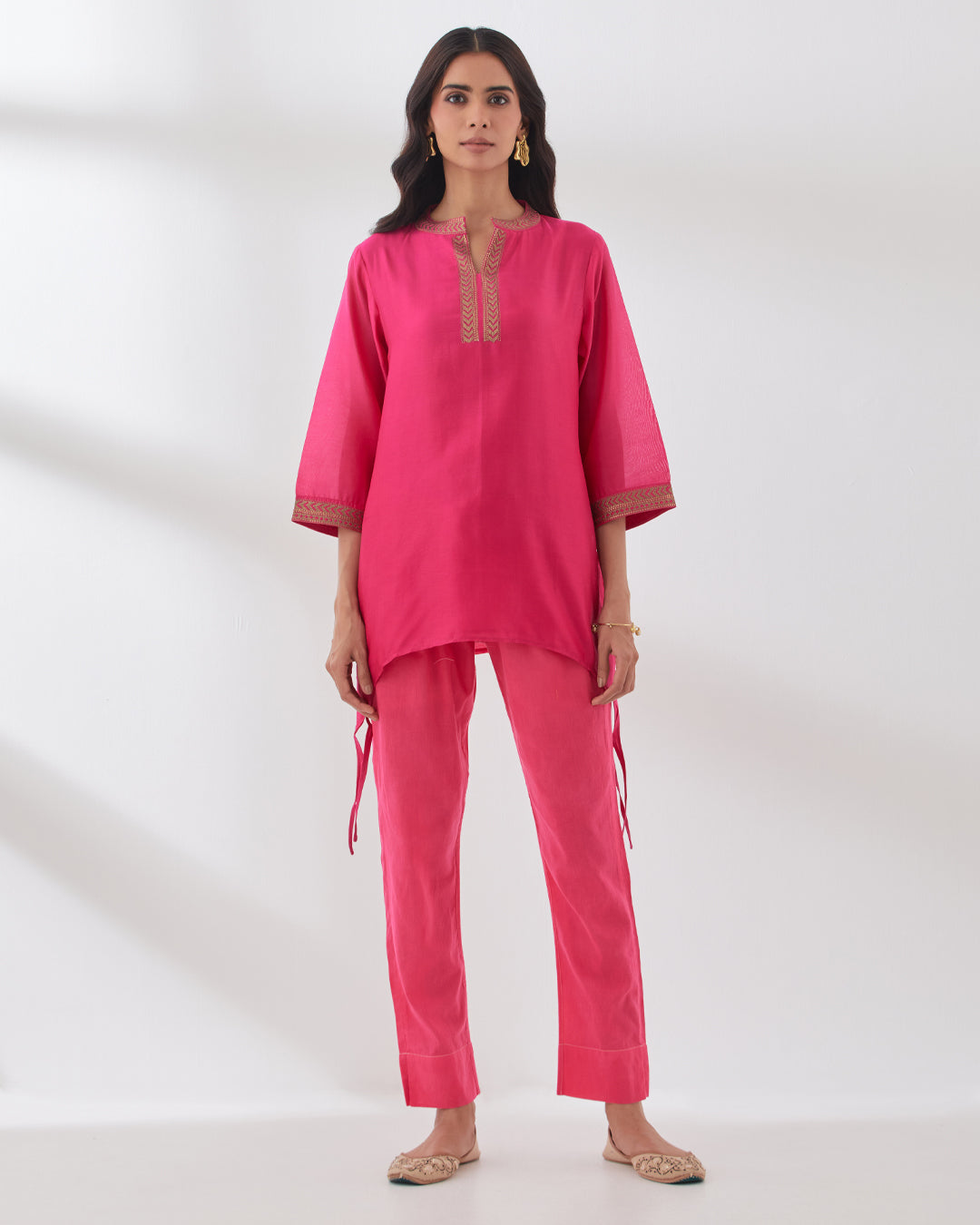 Rose of Love Festive Radiance Chanderi Short Kurta (Without Bottoms)
