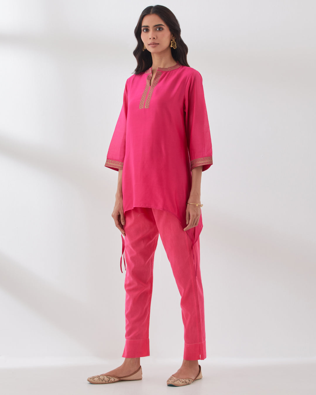Rose of Love Festive Radiance Chanderi Short Kurta (Without Bottoms)