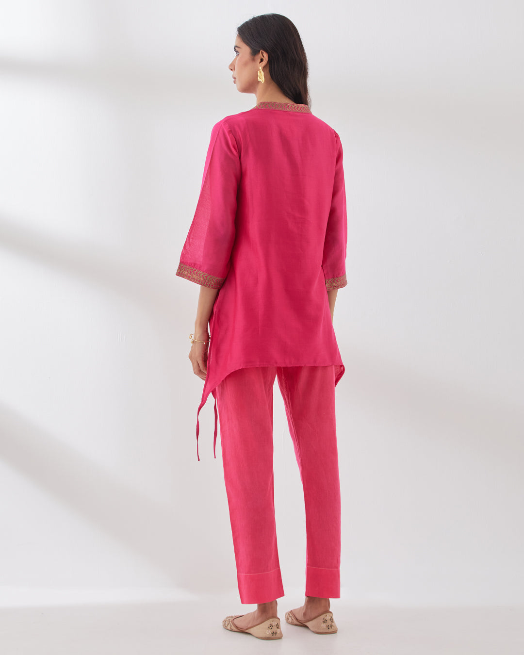 Rose of Love Festive Radiance Chanderi Short Kurta (Without Bottoms)