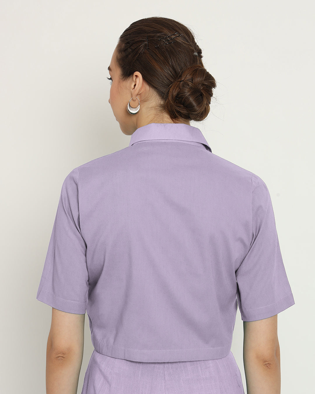 Lilac Cropped Shirt Blouse