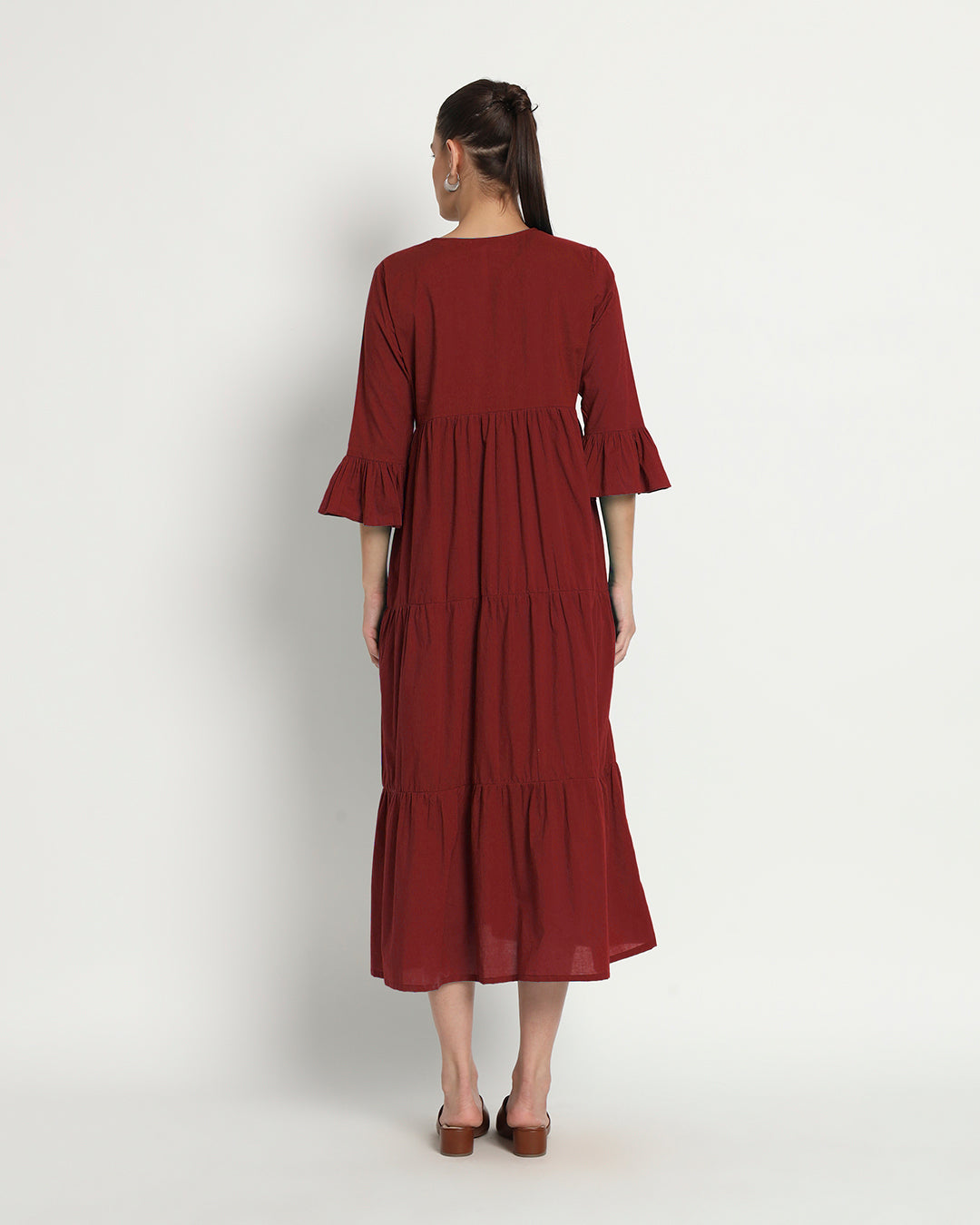 Russet Red Flounce & Flow Maxi Dress