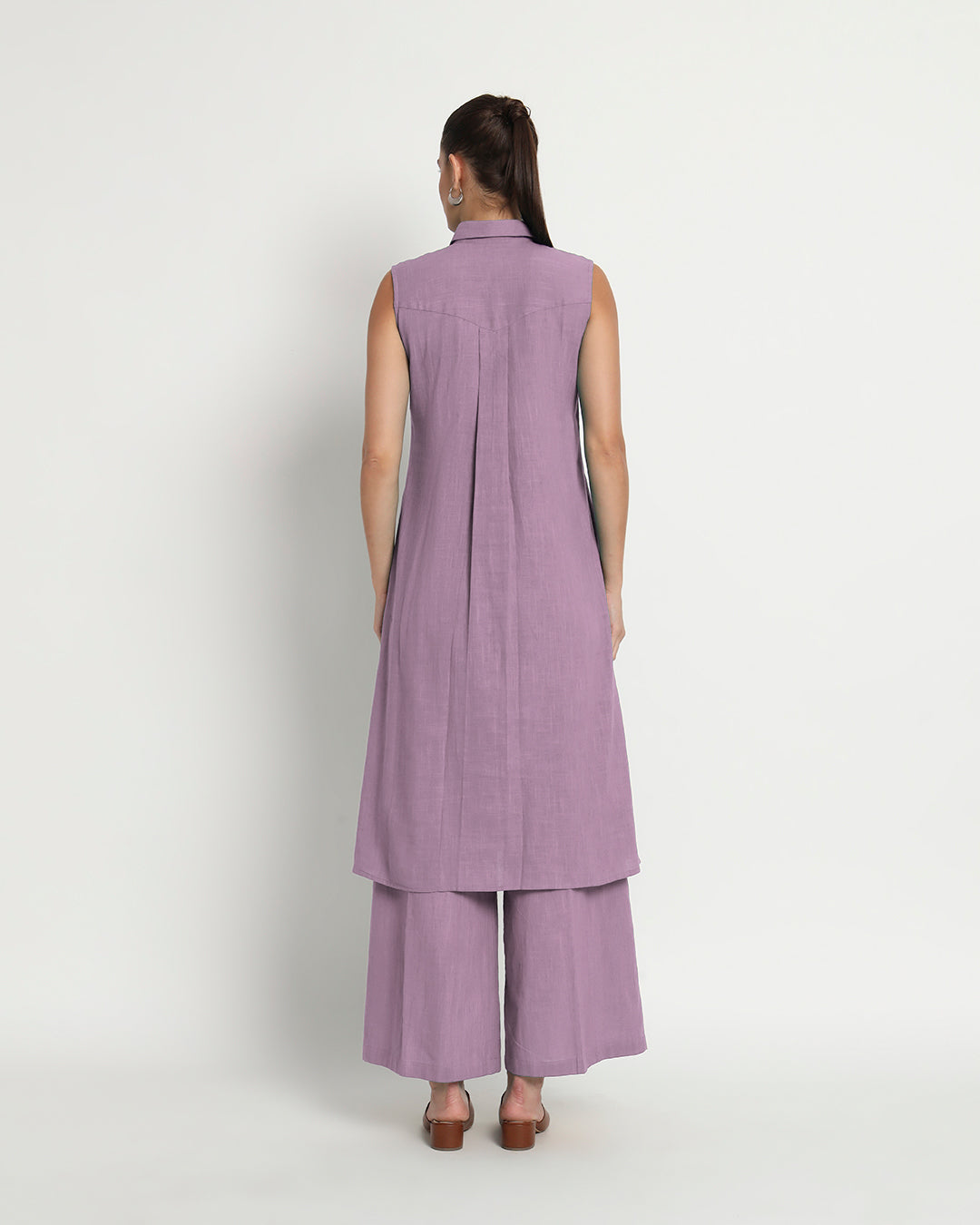 Iris Pink Artful A-Line Solid Co-ord Set
