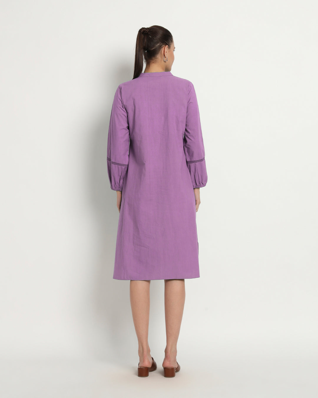 Wisteria Purple Modish Elegance Notch Neck Dress
