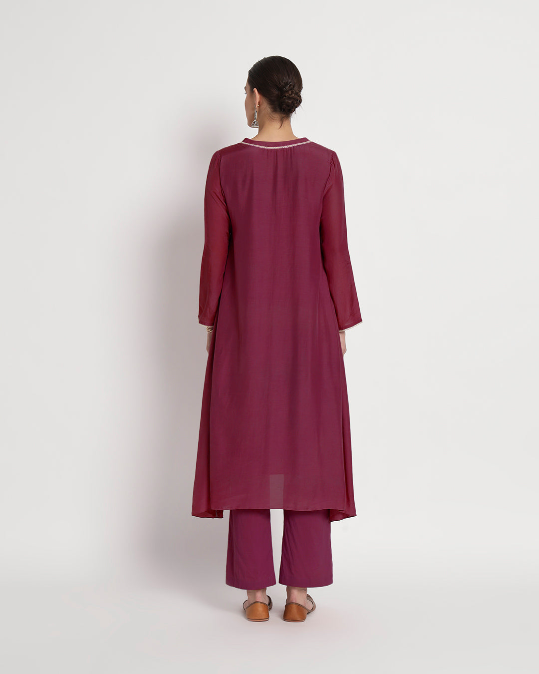 Russet Red Flowing Silk Gala Co-ord Set