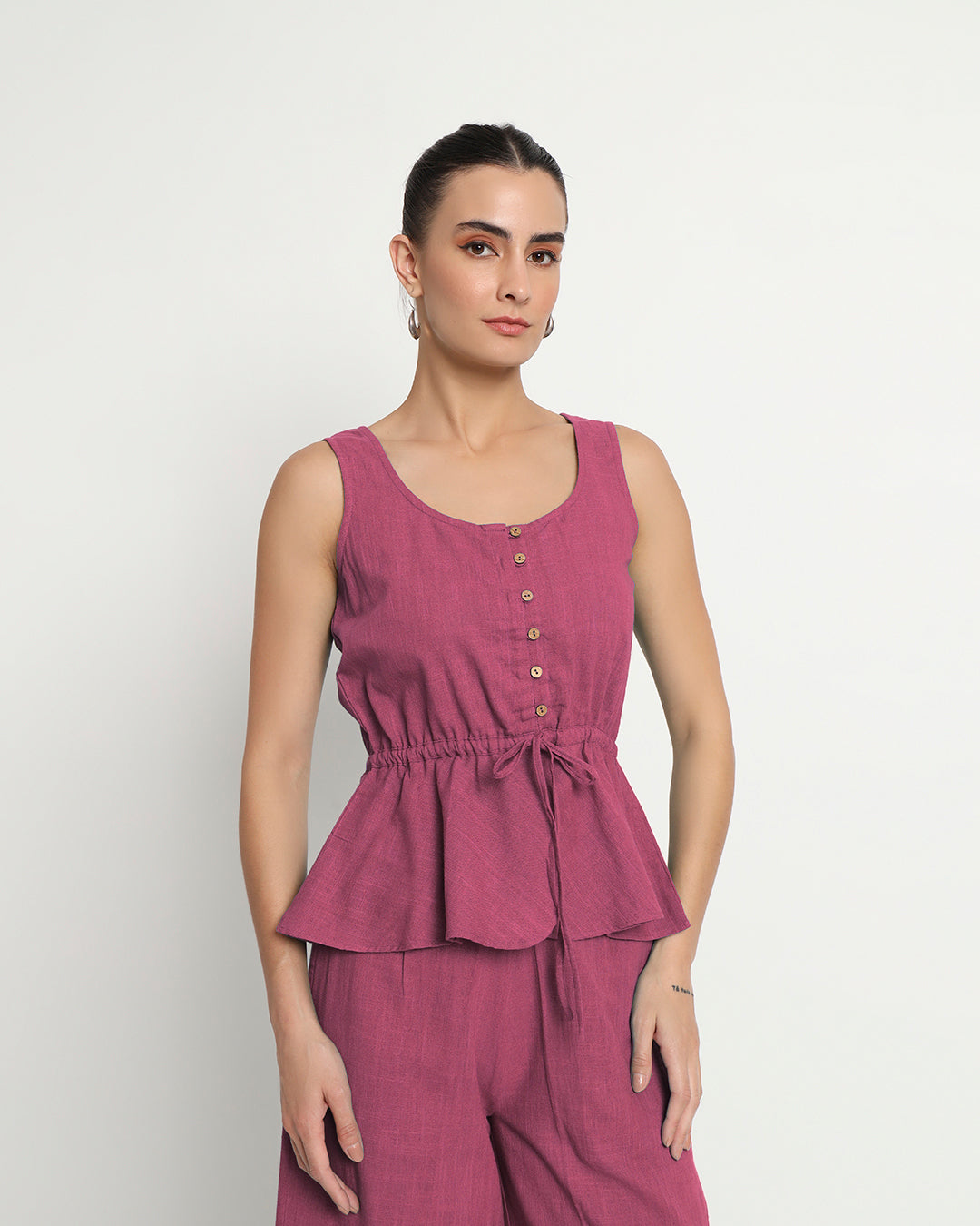 Wings of Rose Peplum Paradise Solid Co-ord Set