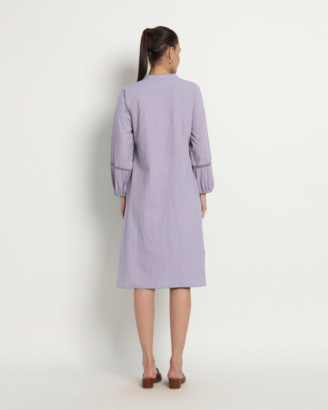 Lilac Modish Elegance Notch Neck Dress