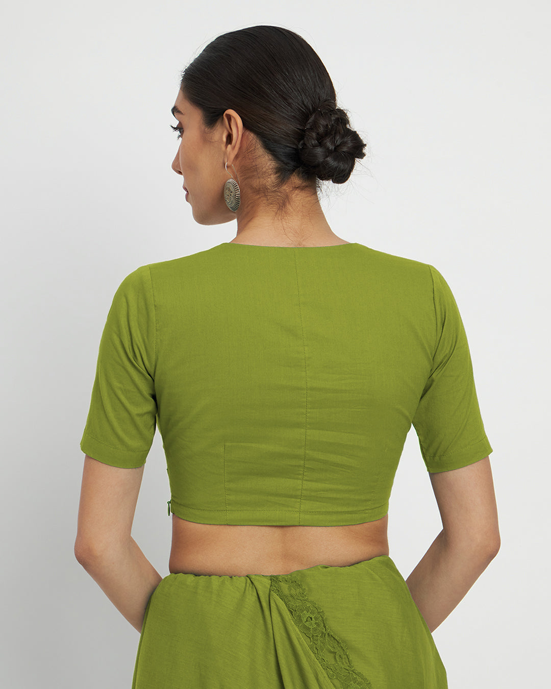 Combo: Classic Red & Sage Green Allure Deep V Blouse- Set of 2